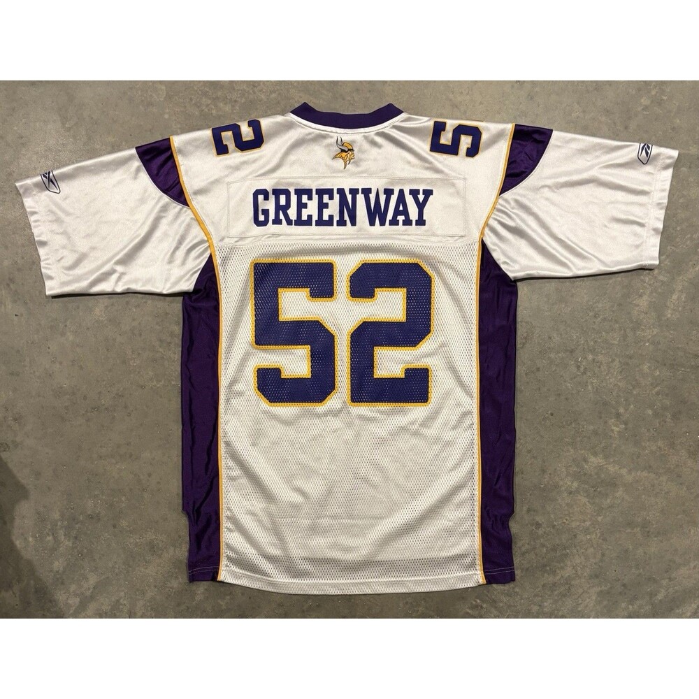 Chad Greenway Minnesota Vikings Reebok Jersey White Men Large Away Football NFL - Picture 2 of 7